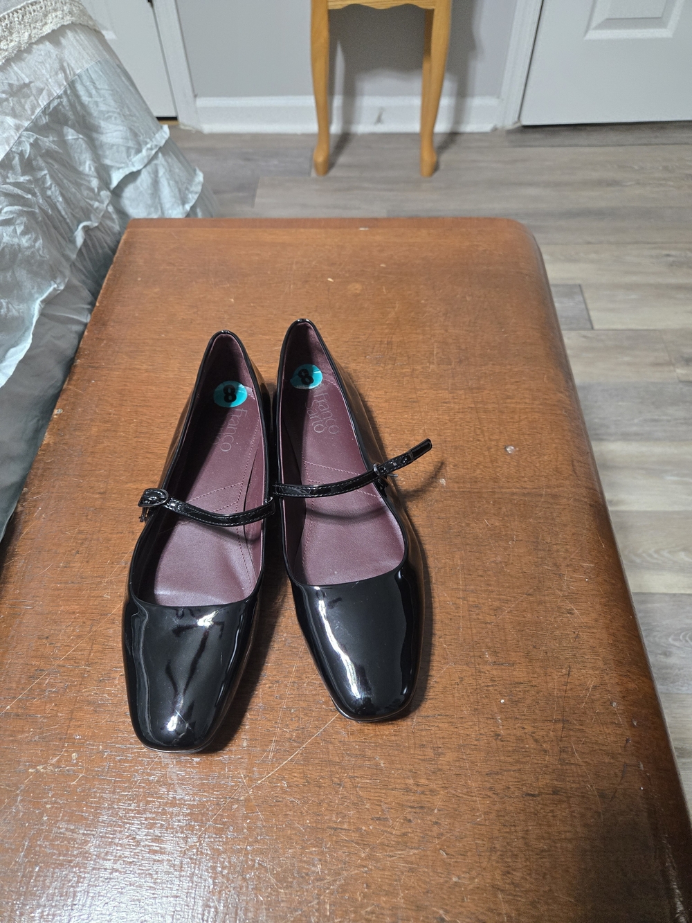 Franco Sarto Black Patent Mary Jane Flats